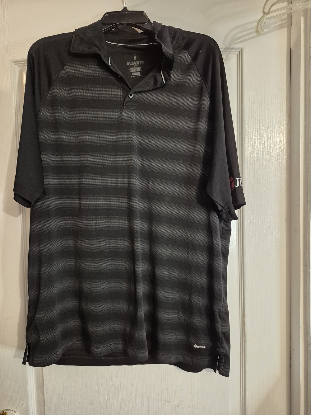 Elevate Men’s Black Striped Polo